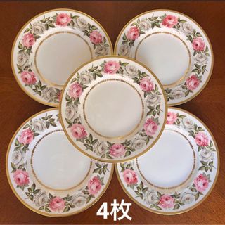 ロイヤルウースター(Royal Worcester)の【美品】英国製　ロイヤルウースター★ロイヤルガーデン★デザート皿　4枚(食器)