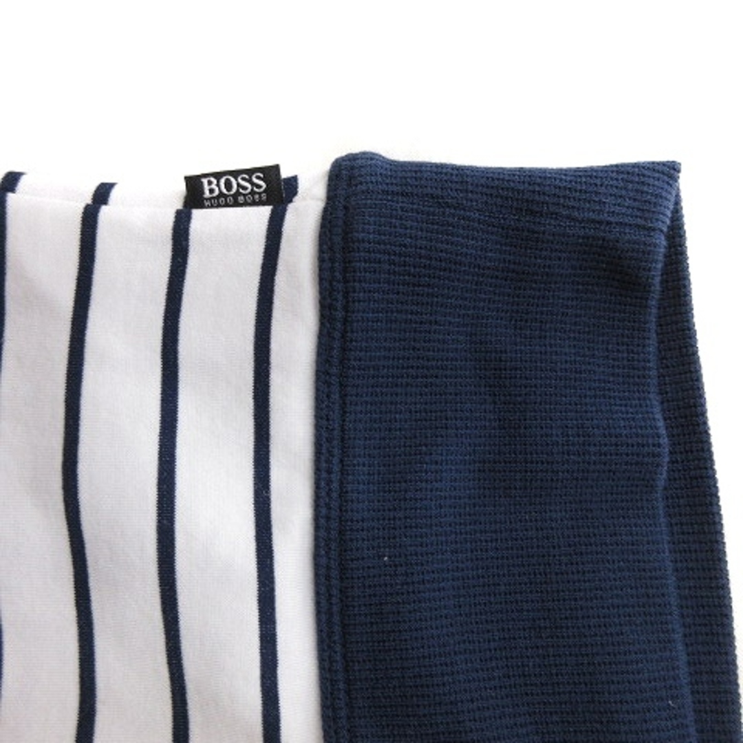 HUGO BOSS(ヒューゴボス)のヒューゴボス Tシャツ カットソー 長袖 ボーダー スリム コットン 白 XL メンズのトップス(Tシャツ/カットソー(七分/長袖))の商品写真