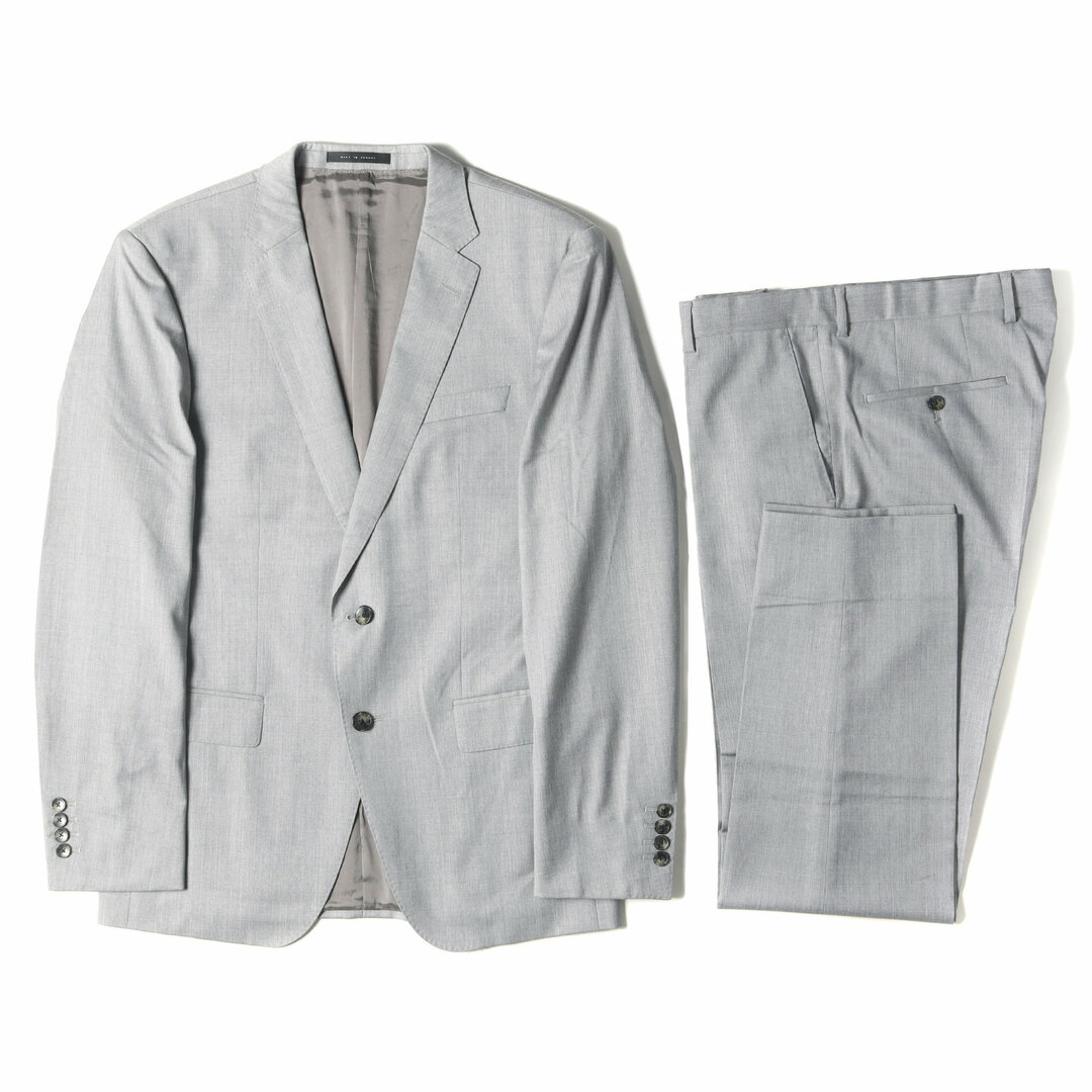 BOSS ボス TRABALDO TOGN社製 Super120 ウール 3B テーラード ジャケット ツータック スラックス パンツ セットアップ スーツ SLIM FIT ライトグレー ブランド【メンズ】メンズ