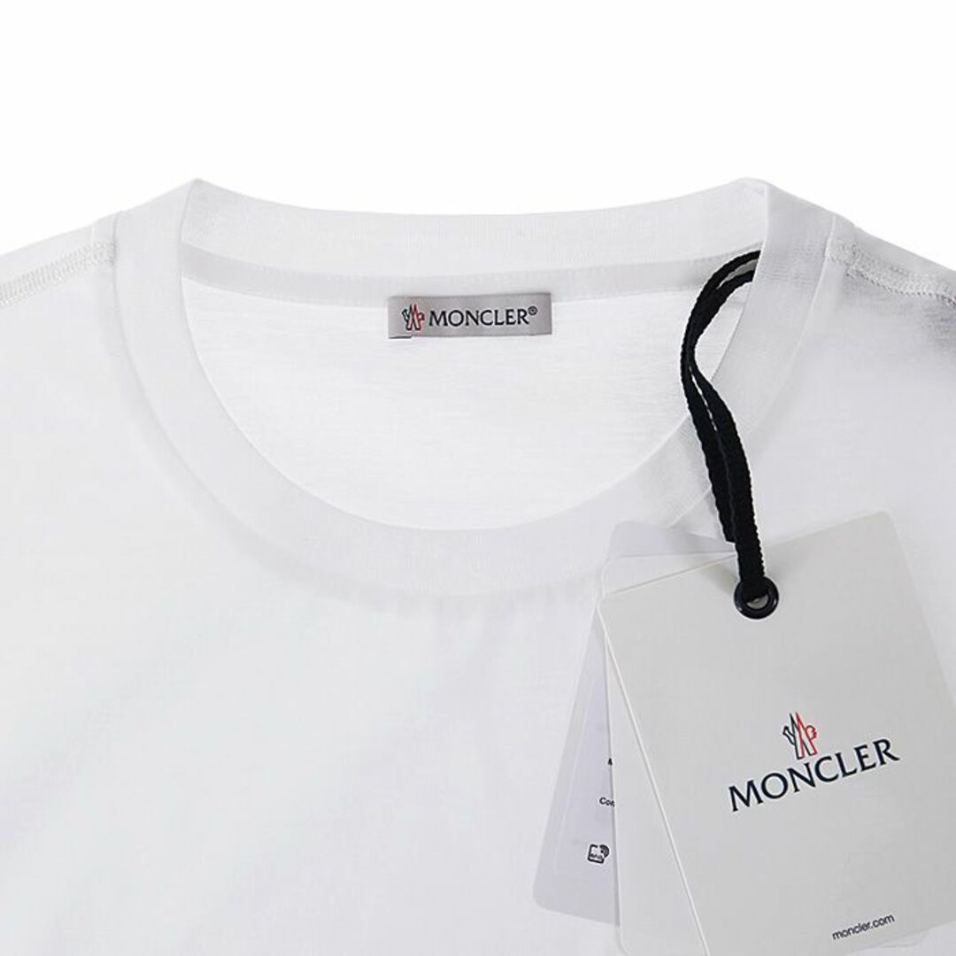 送料無料 L15 MONCLER ホワイト ビックロゴ クルーネックTシャツ 8063700 8390X size XL