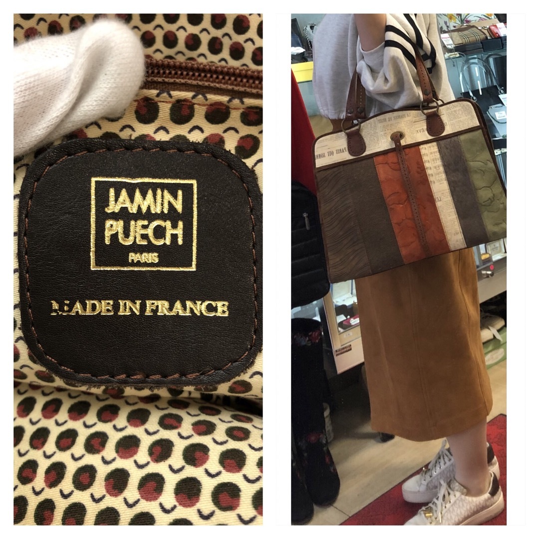 JAMIN PUECH(ジャマンピュエッシュ)のジャマンピエッシュ　ヌバック＆ハラコ＆キャンバス　バッグ　18674323 レディースのバッグ(ハンドバッグ)の商品写真