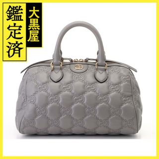 グッチ(Gucci)のグッチ　GGマトラッセ2WAYボストンバッグ　グレー 　レザー【431】(ショルダーバッグ)