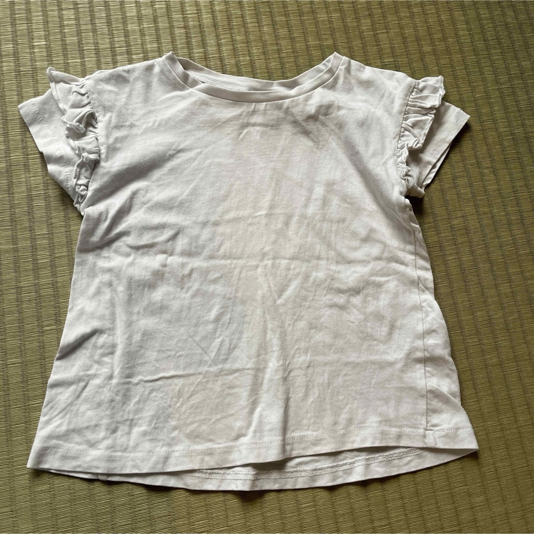 ZARA KIDS(ザラキッズ)のZARA キッズ　袖フリル　白Tシャツ　3〜4歳 キッズ/ベビー/マタニティのキッズ服女の子用(90cm~)(Tシャツ/カットソー)の商品写真