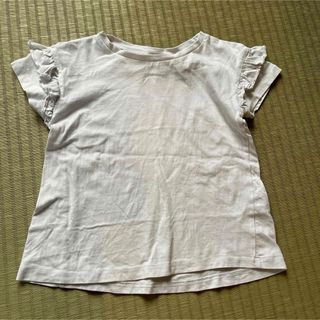 ザラキッズ(ZARA KIDS)のZARA キッズ　袖フリル　白Tシャツ　3〜4歳(Tシャツ/カットソー)