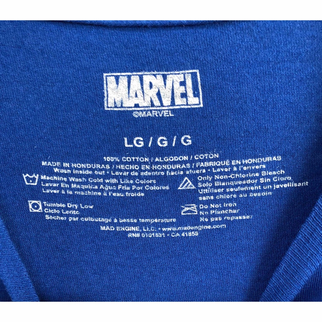 MARVEL(マーベル)のスパイダーマン　Tシャツ　L　ブルー　USA古着 メンズのトップス(Tシャツ/カットソー(半袖/袖なし))の商品写真