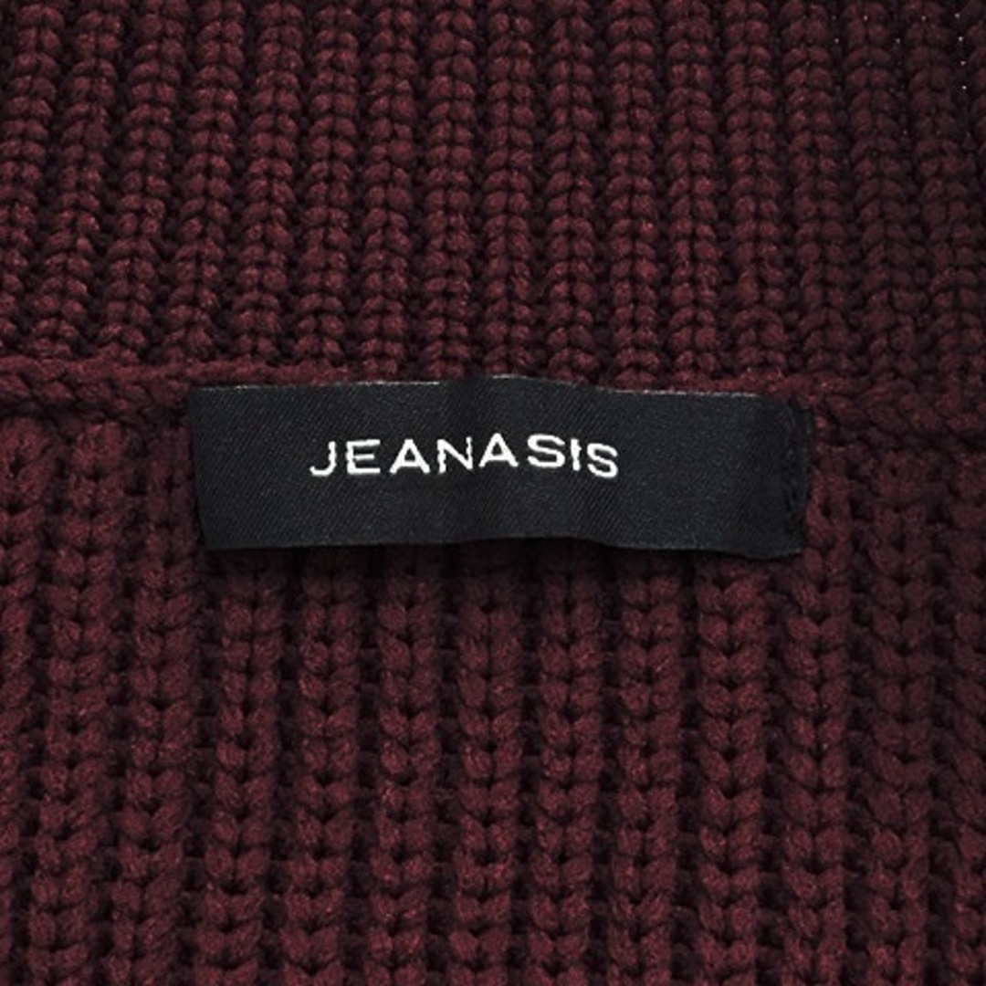 JEANASIS(ジーナシス)のジーナシス セーター ニット Vネック 無地 リブ 長袖 F 紫 ボルドー レディースのトップス(ニット/セーター)の商品写真