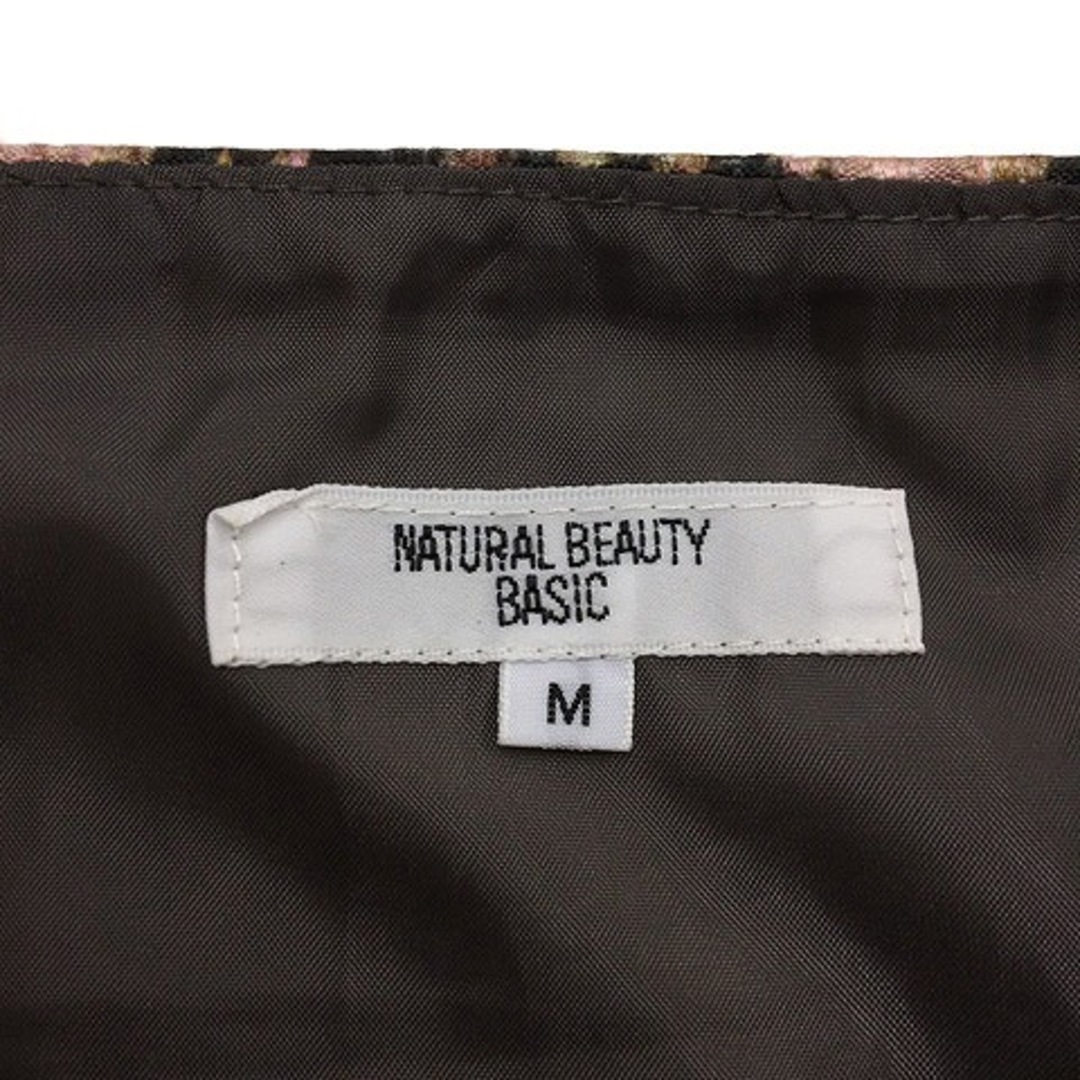 NATURAL BEAUTY BASIC(ナチュラルビューティーベーシック)のナチュラルビューティーベーシック スカート フレア ミニ 総柄 M 黒 ピンク レディースのスカート(ミニスカート)の商品写真