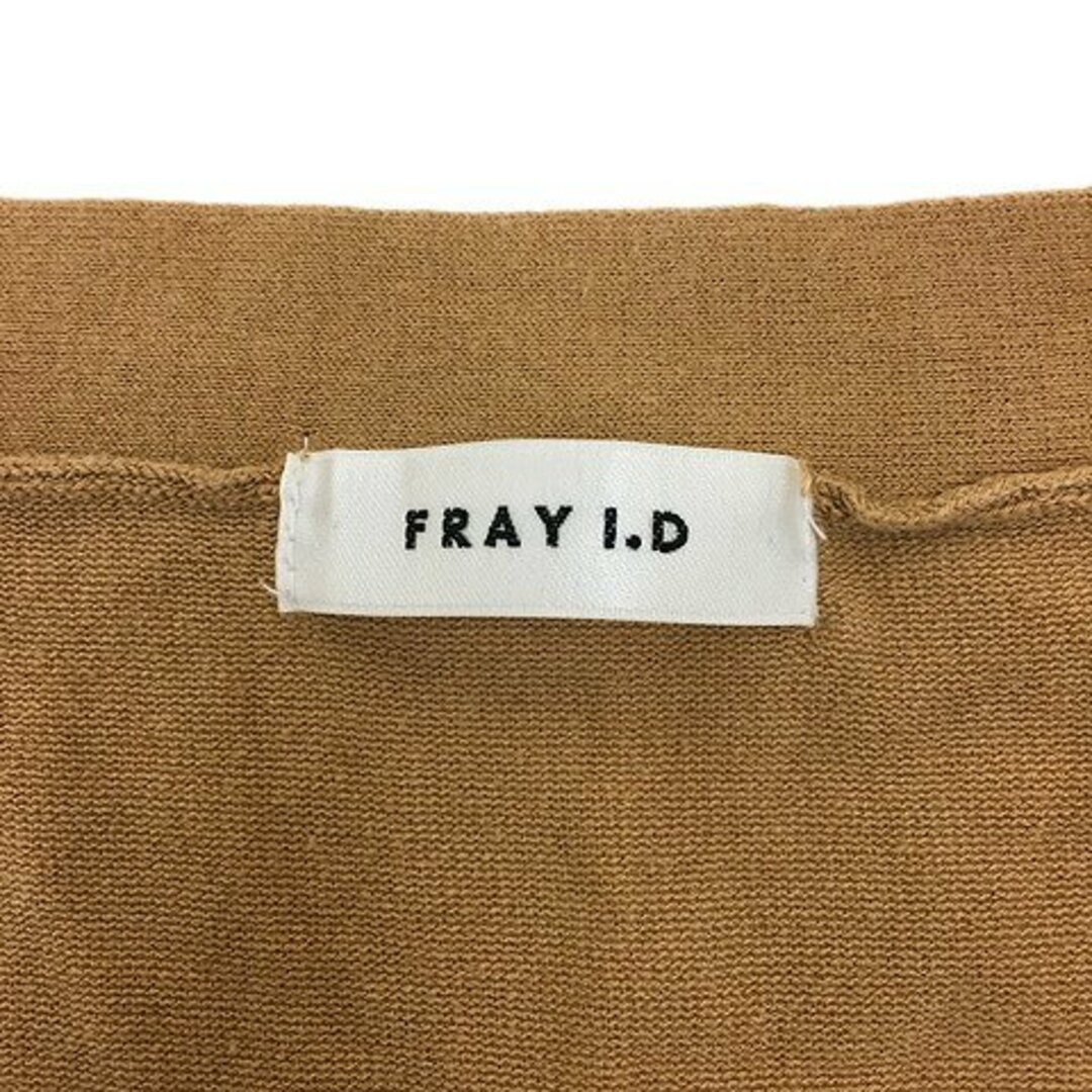 FRAY I.D(フレイアイディー)のフレイアイディー カーディガン ニット ロング 無地 長袖 F 茶 ベージュ レディースのトップス(カーディガン)の商品写真