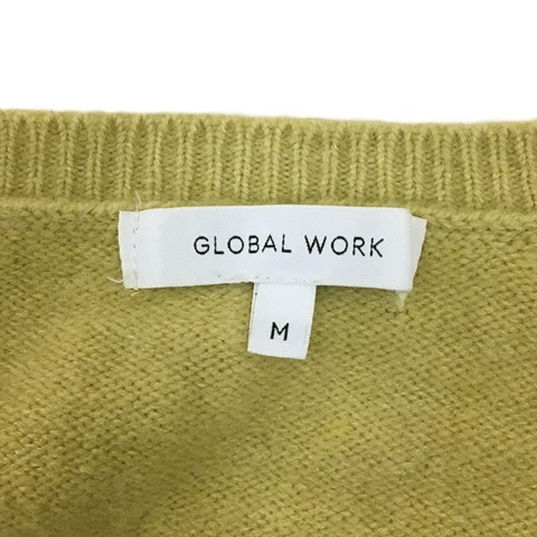 GLOBAL WORK(グローバルワーク)のグローバルワーク セーター ニット プルオーバー Vネック 無地 長袖 M 黄 レディースのトップス(ニット/セーター)の商品写真