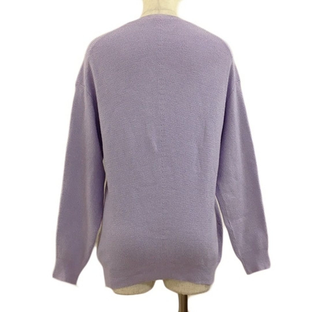 THE SHOP TK(ザショップティーケー)のザショップティーケー セーター ニット リブ 無地 ラメ 長袖 M 紫 レディースのトップス(ニット/セーター)の商品写真