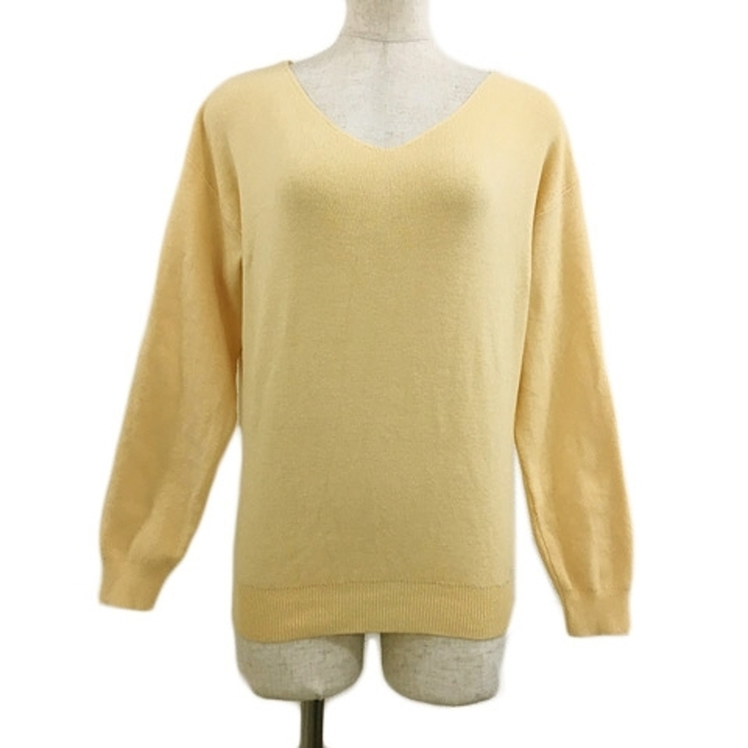 GRL(グレイル)のグレイル セーター ニット プルオーバー Vネック リブ 無地 長袖 L 黄 レディースのトップス(ニット/セーター)の商品写真