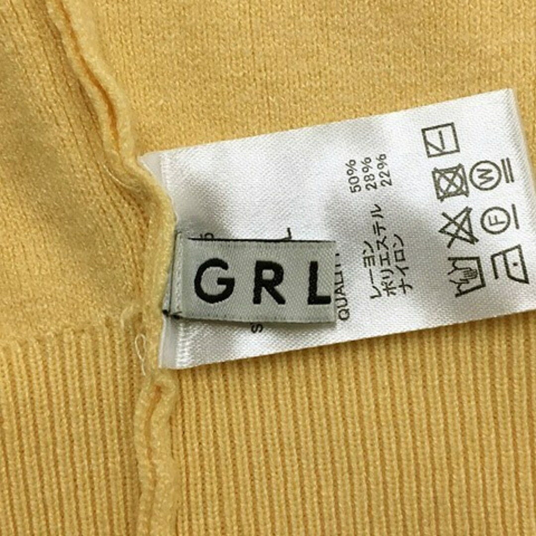 GRL(グレイル)のグレイル セーター ニット プルオーバー Vネック リブ 無地 長袖 L 黄 レディースのトップス(ニット/セーター)の商品写真