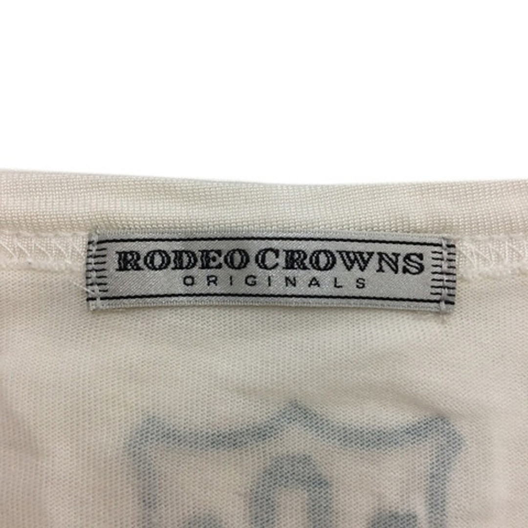 RODEO CROWNS(ロデオクラウンズ)のロデオクラウンズ Tシャツ カットソー ロンT プリント 長袖 S 白 緑 レディースのトップス(Tシャツ(長袖/七分))の商品写真