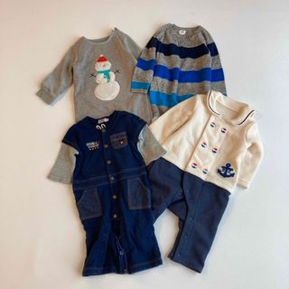 ベビーギャップ(babyGAP)の70サイズ　お呼ばれロンパース　ミキハウス、ニシキなど　4点まとめ売り　バラ可(ロンパース)