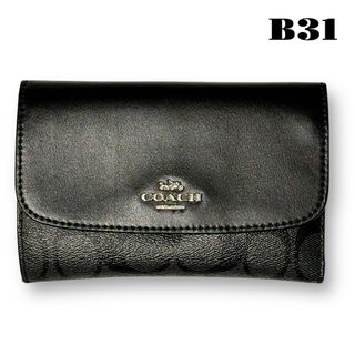 コーチ(COACH)の人気品！ COACH コーチ 折り財布 ブラック 黒(折り財布)