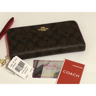 コーチ(COACH)の※予約商品　COACH   コーチ　長財布　新品　ブラウンレッド　c4452(財布)