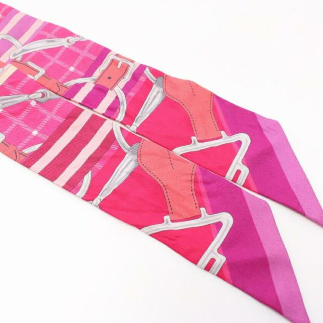 Hermes(エルメス)のツイリー TATERSALE リボン スカーフ シルク ピンクパープル マルチカラー レディースのファッション小物(バンダナ/スカーフ)の商品写真