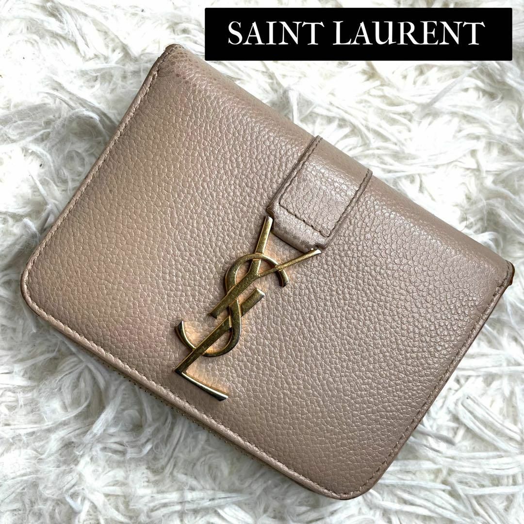 サンローラン 二つ折り 財布 レディース ウォレット YSL ブラック 新品 523277