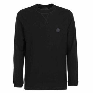 モンクレール(MONCLER)の送料無料 20 MONCLER ブラック 長袖 Tシャツ ウールピケ 8D00004 899GQ size L(Tシャツ/カットソー(七分/長袖))
