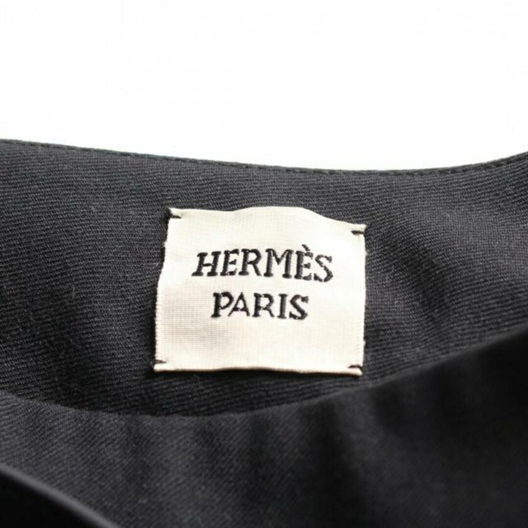 Hermes(エルメス)の アシンメトリー ラップスカート ウール ブラック ベルト付き レディースのスカート(その他)の商品写真