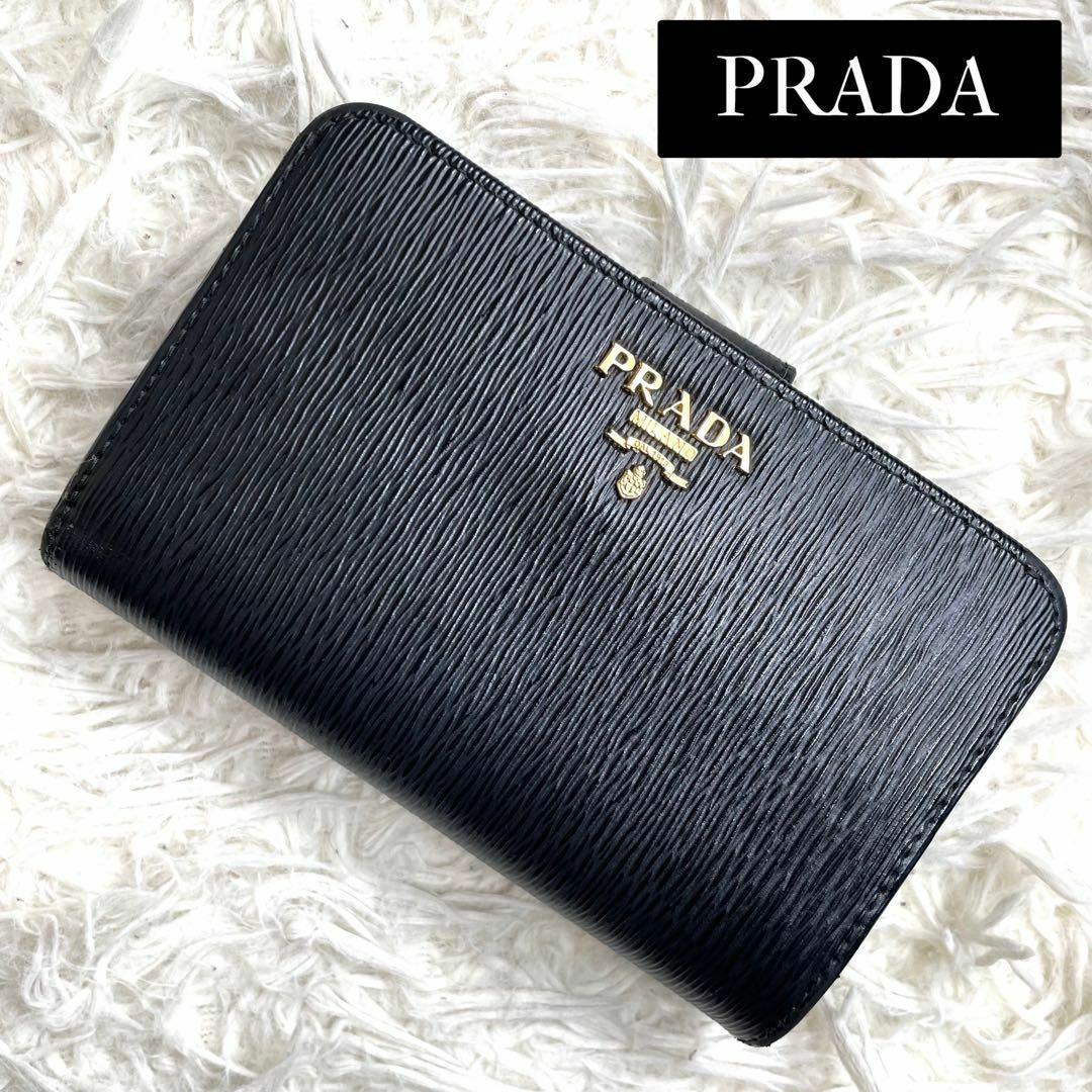 極美品 PRADA 折りたたみ財布 コンパクトウォレット