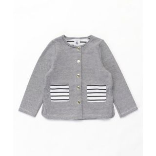 プチバトー(PETIT BATEAU)のプチバトー　ミラレ＆ミニマリニエールカーディガン　ボーダー　(ジャケット/コート)