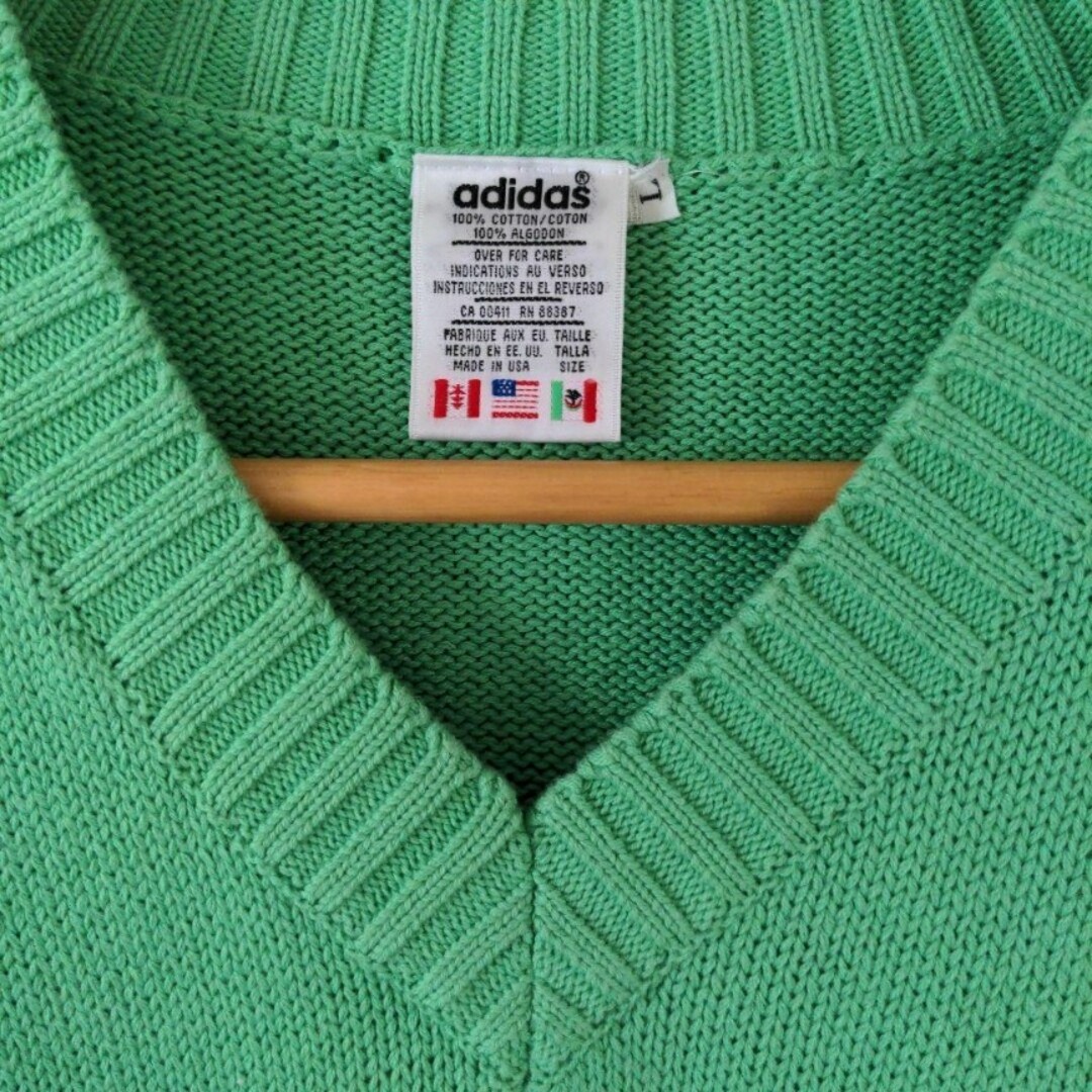 アディダス adidas ニット セーター Vネック【90S ビンテージ】 アディダス adidas ニット セーター Vネック【90S ビンテージ】