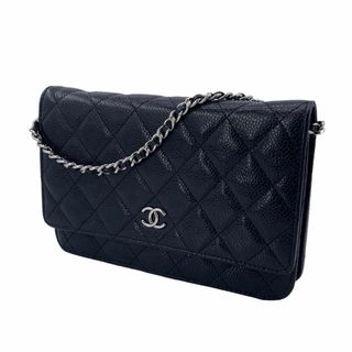 CHANEL　シャネル　キャビアスキンマトラッセ　クラシックロング フラップウォレット　長財布　財布　ウォレット　レディース　紺　青　プレゼント包装可