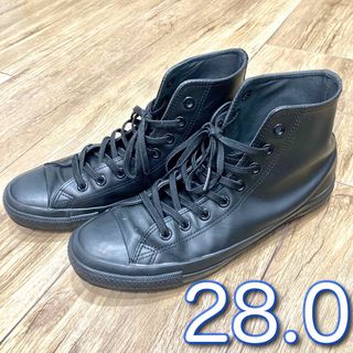 オールスター(ALL STAR（CONVERSE）)のCONVERSE レザー ハイカット スニーカー モノクロームブラック 中古(スニーカー)