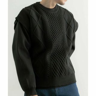 アーバンリサーチアイテムズ(URBAN RESEARCH ITEMS)の【BLK×BLK】ニットベスト*ロングスリーブニットレイヤードセット(ニット/セーター)