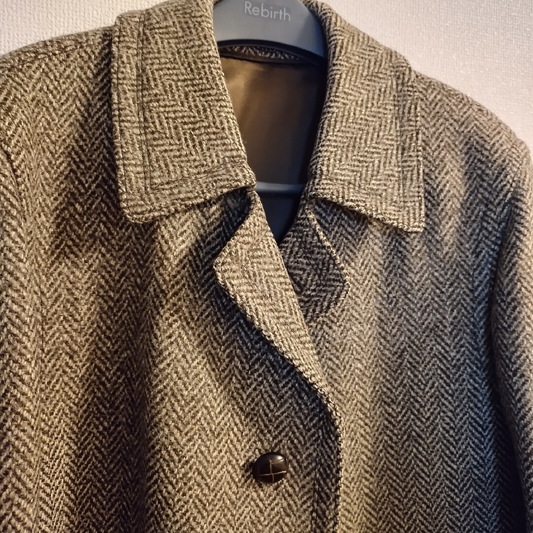 ヘリンボーン ツイード コート メンズ イギリス メンズのジャケット/アウター(チェスターコート)の商品写真