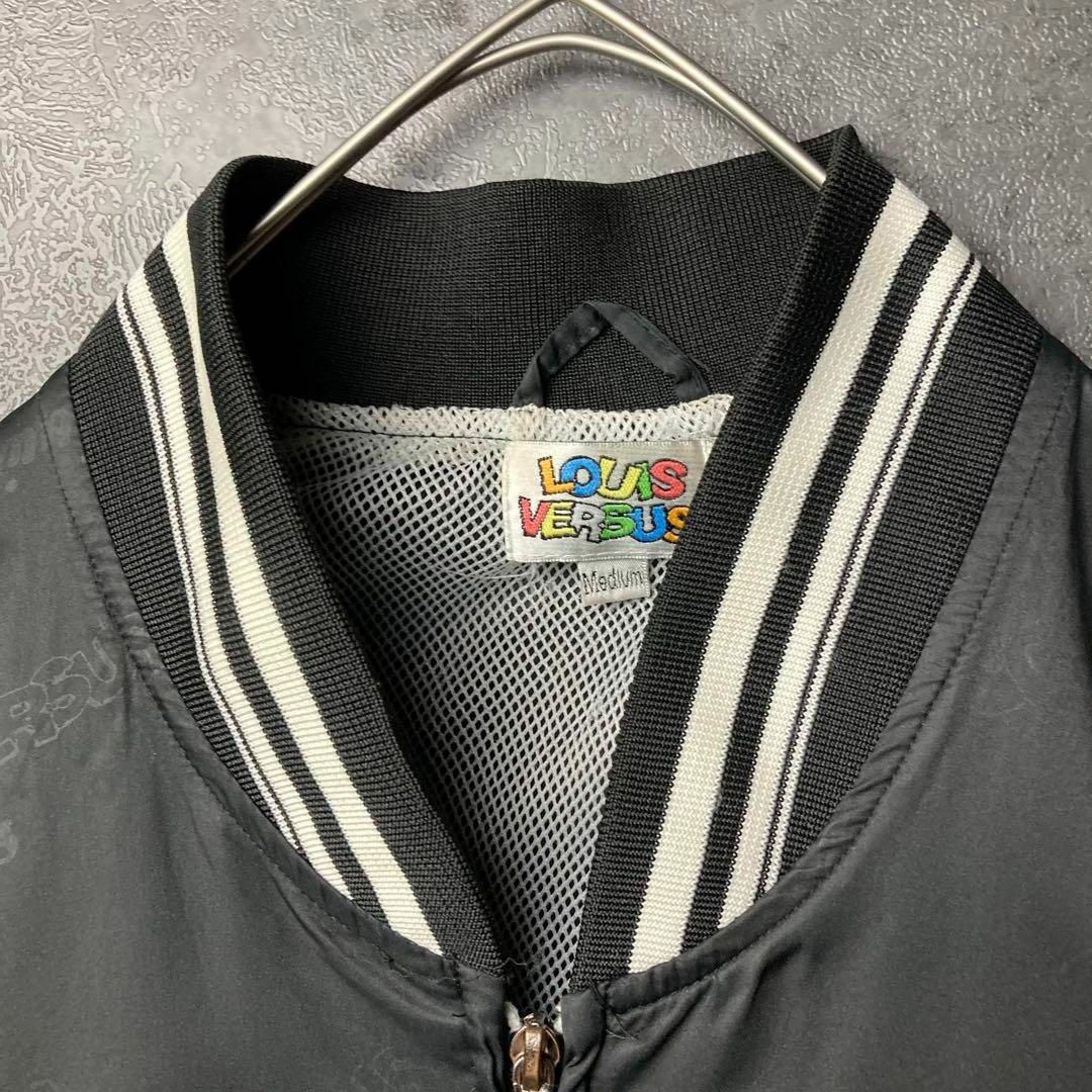 ジャケット　ジャンパー　黒　M 背面刺繍　アニマルキャラ　リブ　ビンテージ感 メンズのジャケット/アウター(スタジャン)の商品写真