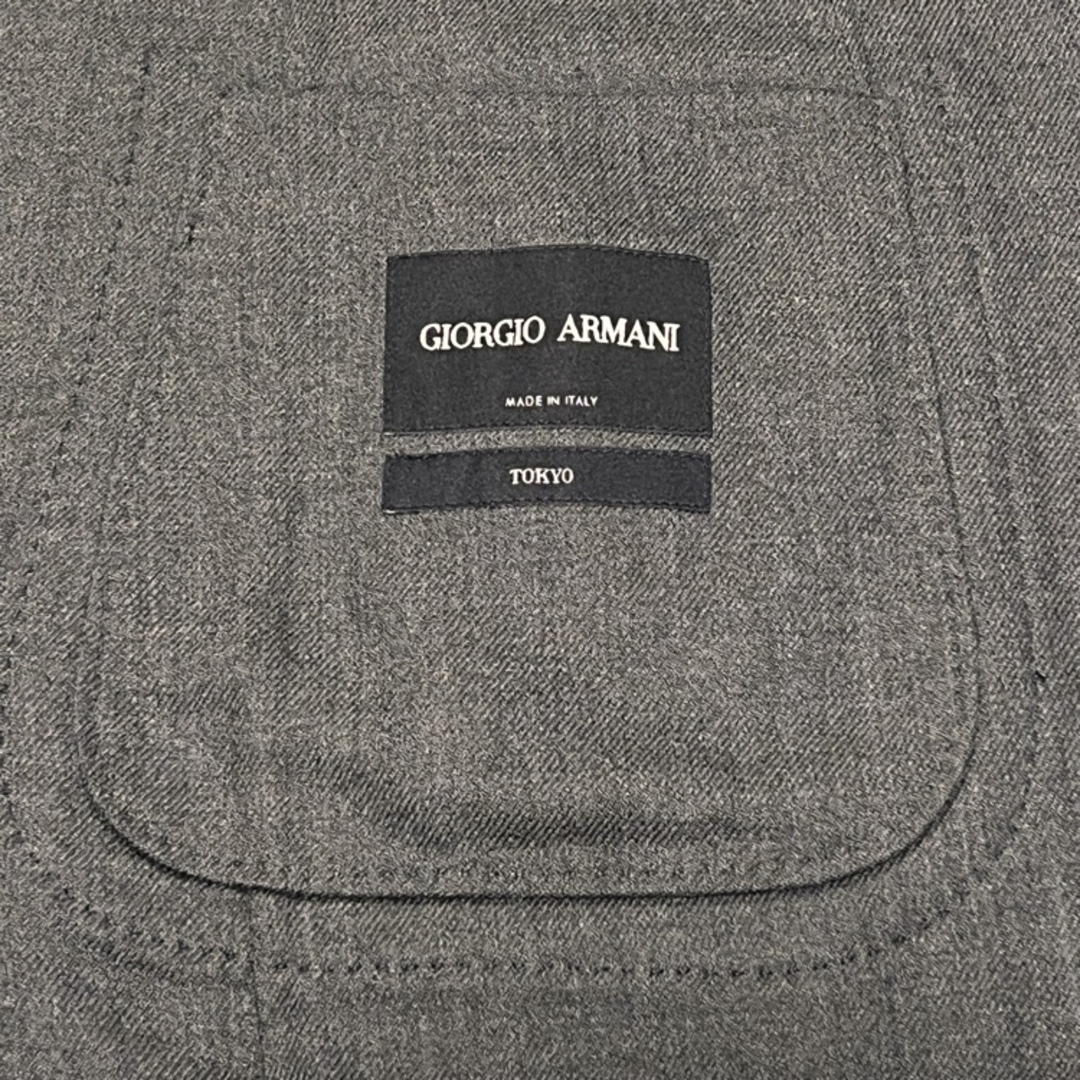 GIORGIO ARMANI ジョルジオ アルマーニ TOKYO シルク カシミア混 2B シングル 薄手 ジャケット ネイビーグレー size 52 メンズ SSGJ27テーラードジャケット