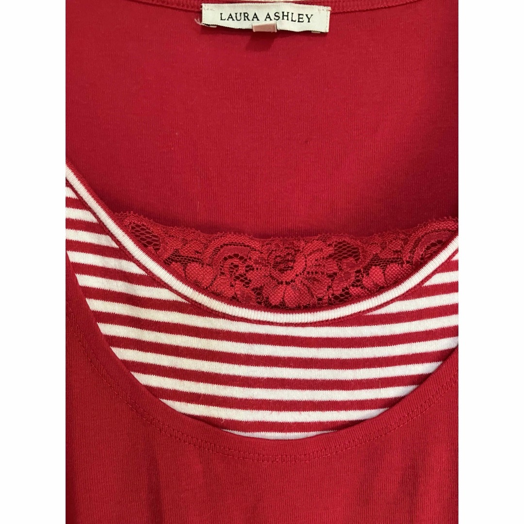 LAURA ASHLEY(ローラアシュレイ)のLAURA ASHLEY ローラアシュレイ　カットソー　Tシャツ　長袖マゼンタL レディースのトップス(カットソー(長袖/七分))の商品写真