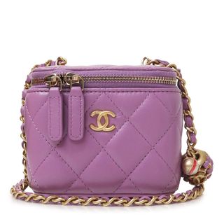 【CHANEL】シャネル マトラッセ25 ハートチェーンハンドバッグ ピンクパープル ラムスキン バレンタイン限定/kt08053ik