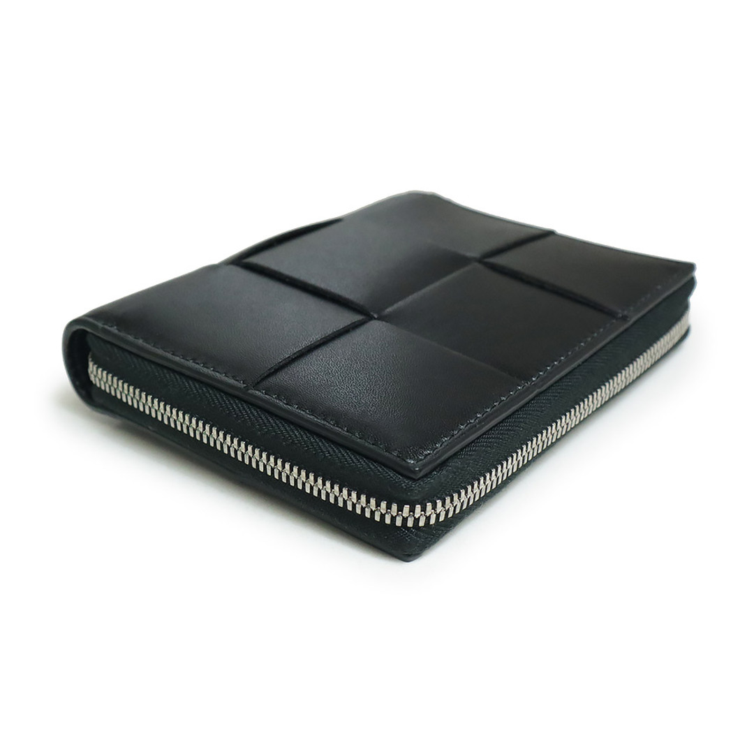 【美品】ボッテガヴェネタ コンパクト財布 二つ折り ウォレット レザー 黒