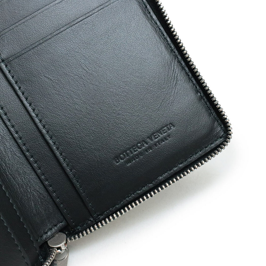 【美品】ボッテガヴェネタ コンパクト財布 二つ折り ウォレット レザー 黒