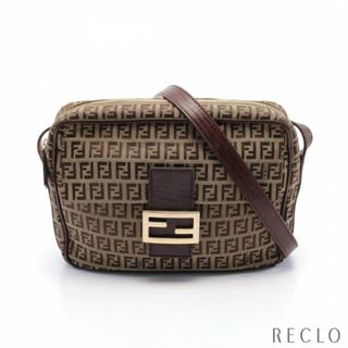 フェンディ(FENDI)のズッキーノ ショルダーバッグ キャンバス レザー ベージュ ダークブラウン(ショルダーバッグ)