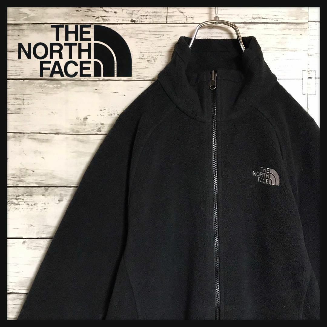 THE NORTH FACE(ザノースフェイス)の【美品】ノースフェイス 刺繍ロゴ入りフリース ブラック 人気定番K676 メンズのトップス(その他)の商品写真