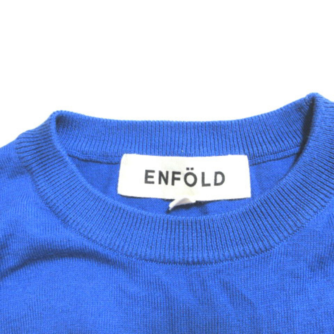 ENFOLD(エンフォルド)のエンフォルド 美品 ノースリーブ ニット カットソー シルク 38 青■GY09 レディースのトップス(ニット/セーター)の商品写真