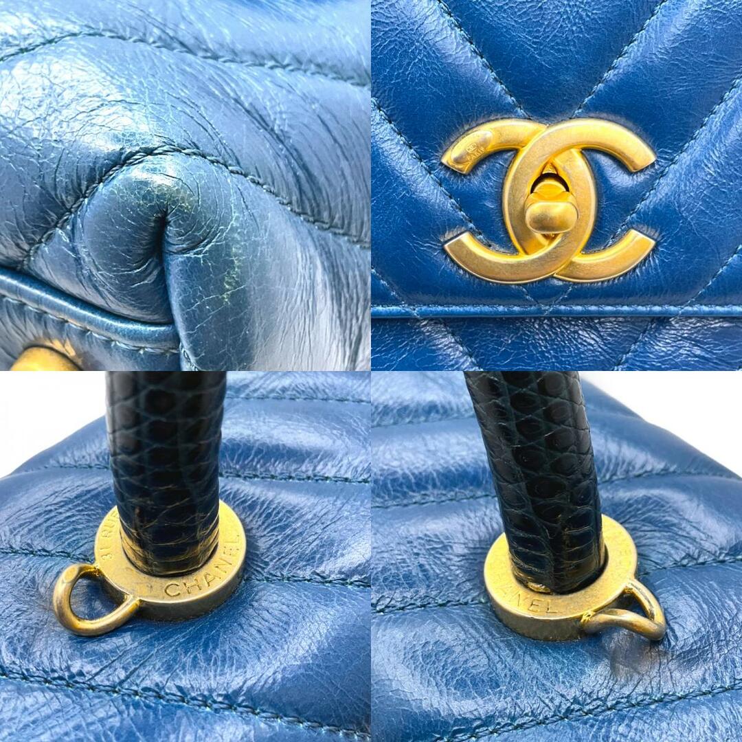 CHANEL - シャネル CHANEL ココハンドル29 Vステッチ ブルー CHANEL - シャネル CHANEL ココハンドル29 Vステッチ ブルー