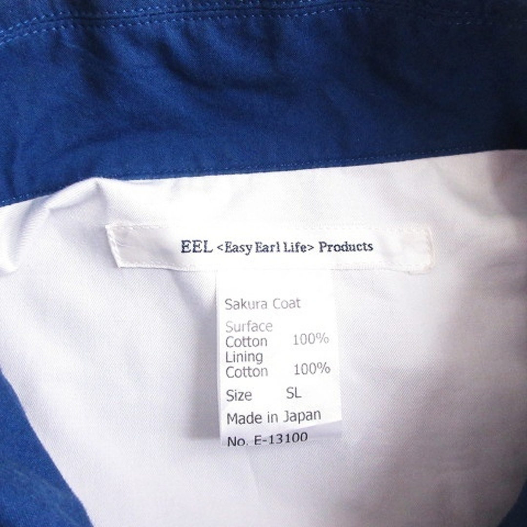 イール サクラコート ステンカラー ミドル丈 コットン ブルー SL ■SM1 メンズのジャケット/アウター(ステンカラーコート)の商品写真