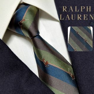 ラルフローレン(Ralph Lauren)のラルフローレン ネクタイ ストライプ レジメンタル ポニーロゴ 高級シルク 光沢(ネクタイ)