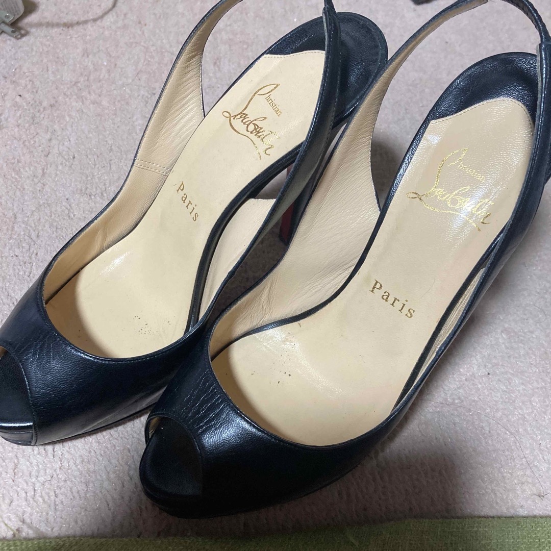 Christian Louboutin - クリスチャンルブタン 37.5 黒 ヒール10cmの