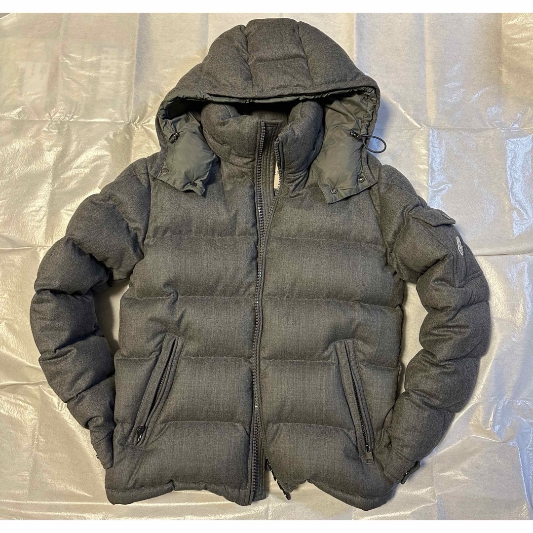 モンクレール モンジュネーブル ロゴ ダウンジャケット グレー MONCLER