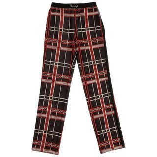 エルメス(Hermes)のエルメス ストレートパンツ タータン エ シェーヌ Tartan et Chaines レディースサイズ34 HERMES チェック 黒(ベルト)