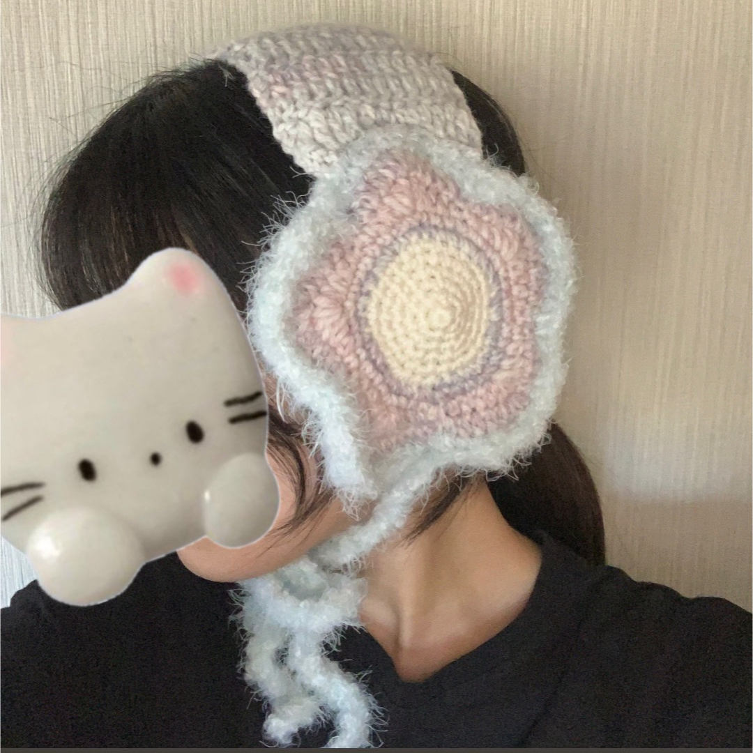 なると巻き イヤーマフ 不順 編み物 ハンドメイド なると巻き イヤーマフ 不順 編み物 ハンドメイド