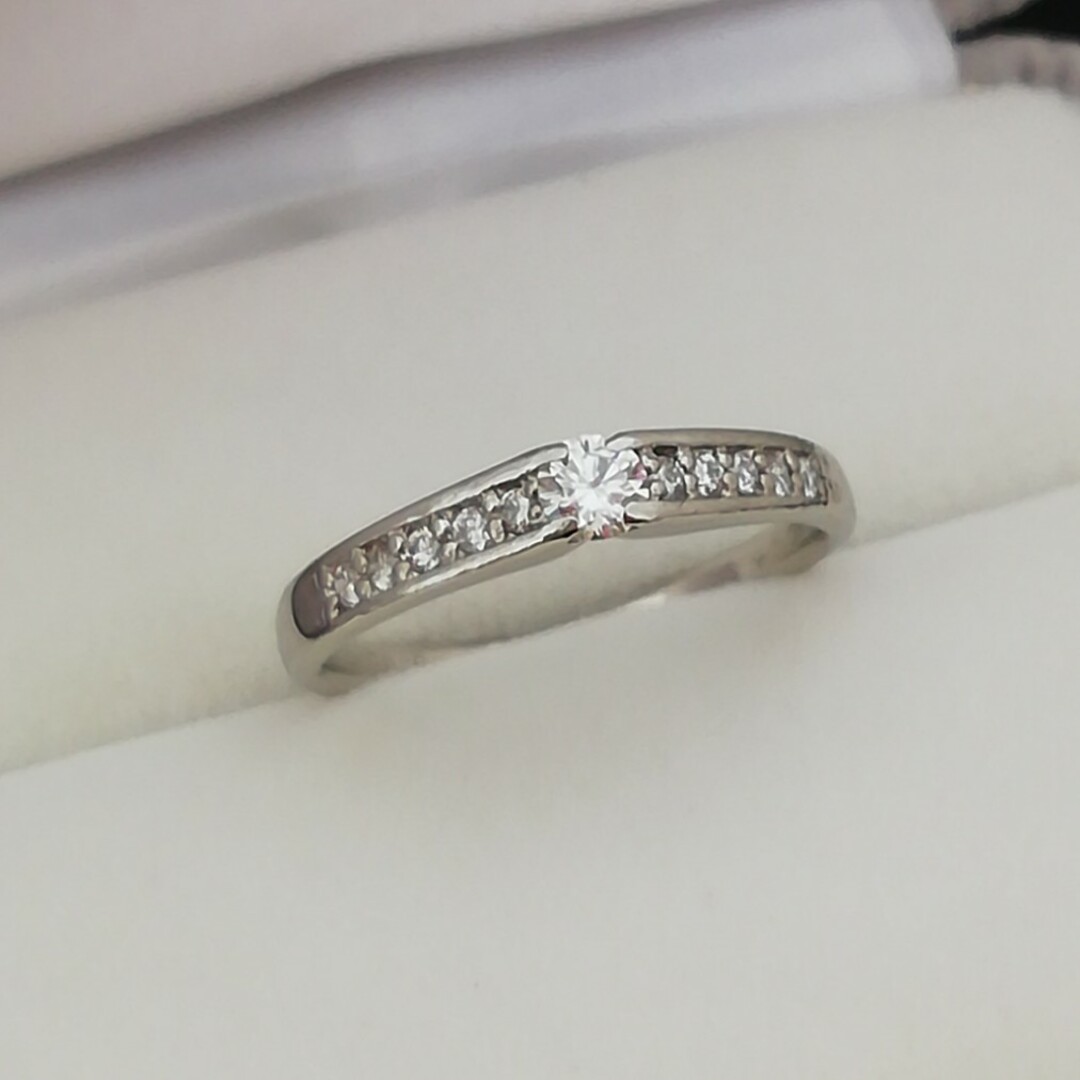 Pt900✨ダイヤ0.145ct \u0026 0.12ct✨スッキリ綺麗✨ダイヤリング✨