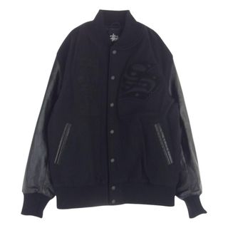 ステューシー(STUSSY)のSTUSSY ステューシー ジャケット 13AW  45KING K.O.D.P. BBP ワッペン付き 袖レザー スタジャン スタジアムジャケット ブラック系 L【中古】(その他)