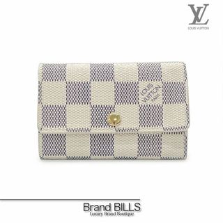 ルイヴィトン(LOUIS VUITTON)の未使用品 ルイ ヴィトン ミュルティクレ6 キーケース 6連 N61745 ダミエ・アズール アイボリー ゴールド金具 (キーケース)